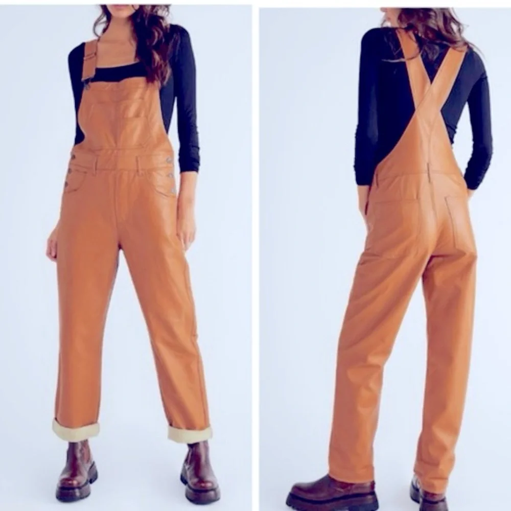 FP We The Free Ziggy Vegan Leather Overall in Brown - Picture 4 of 4